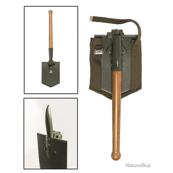 Pelle pliable type BW Mil-Tec avec pioche manche en bois 63 cm - Autre