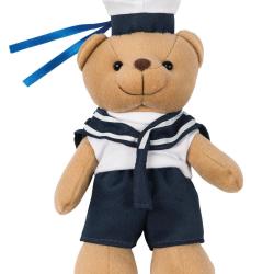 Peluche ours Mil-Tec en polyester hauteur 20 cm habill&eacute;e en tenue de marin - Bleu marine