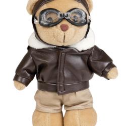 Peluche ours Mil-Tec en polyester hauteur 20 cm habill&eacute;e en tenue de pilote - Autre