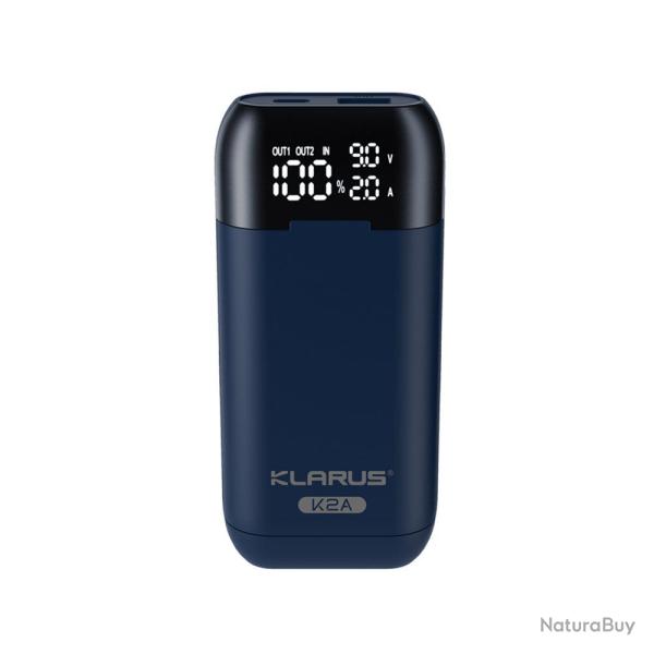 Pile Klarus Chargeur double K2A deux baies pour accumulateurs - Noir / bleu marine