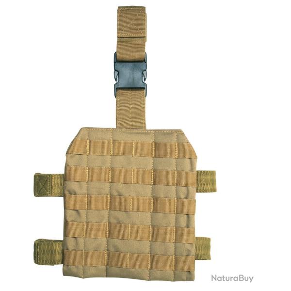 Plaque de cuisse Mil-Tec MOLLE 25 x 22 cm en polyester enduit - Coyote