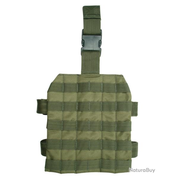 Plaque de cuisse Mil-Tec MOLLE 25 x 22 cm en polyester enduit - Vert olive