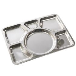 Plateau-repas Mil-Tec en acier inoxydable 6 compartiments - Autre
