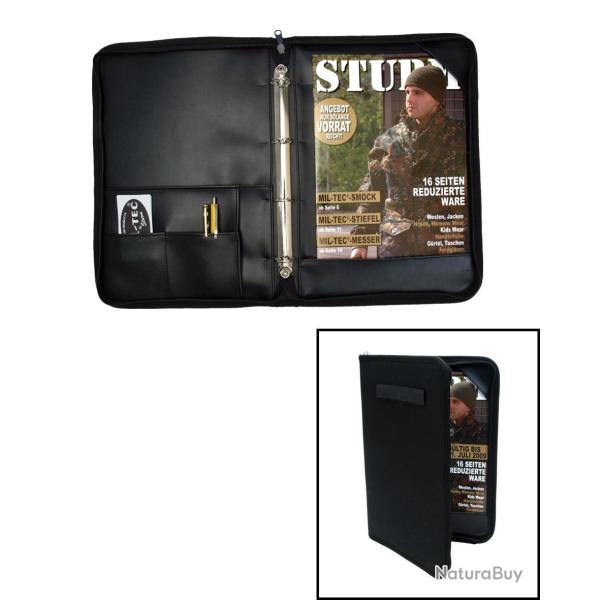 Pochette admin A4 Mil-Tec en polyester enduit PVC - Noir