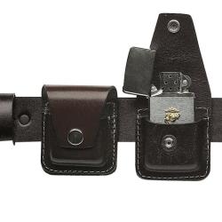 Pochette de ceinture Mil-Tec pour briquet temp&ecirc;te en cuir - Noir