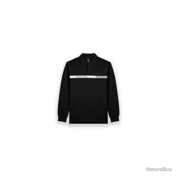 Polo de s�curit� priv�e GK Safetek manches longues coton - Noir / 4XL