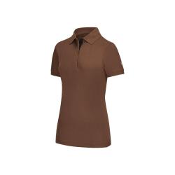 Polo femme Haix Flextreme coton polyester col &agrave; boutons - Marron / L