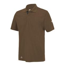 Polo Haix Flextreme coton polyester col boutonn&eacute; lavable - Marron / XS
