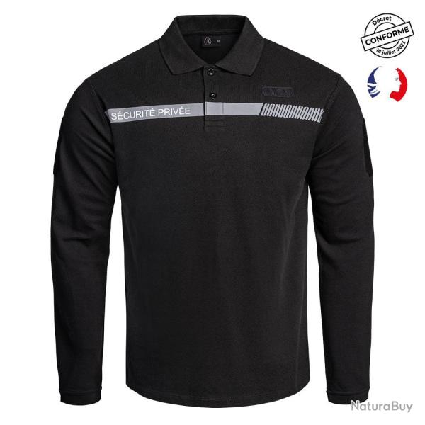 Polo S�curit� A10 Equipment S�CU-ONE manches longues S�curit� Priv�e - Noir / L