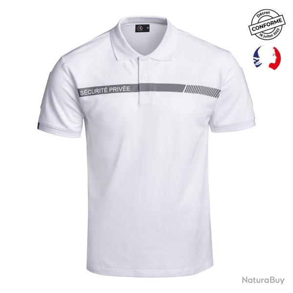 Polo S�curit� A10 Equipment S�CU-ONE S�curit� Priv�e en 100 % - Blanc / 4XL