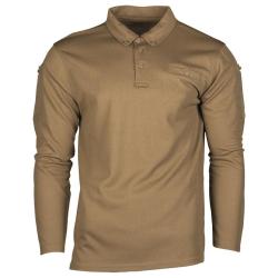 Polo tactique manches longues Mil-Tec en polyester &agrave; s&eacute;chage - Coyote / XXL