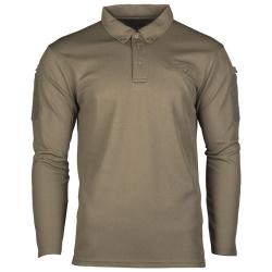 Polo tactique manches longues Mil-Tec en polyester &agrave; s&eacute;chage - Vert olive / XXL