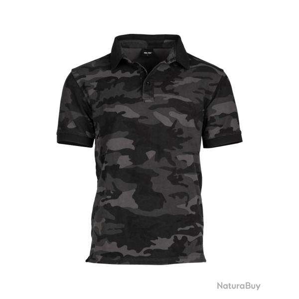 Polo tactique Mil-Tec en coton piqu� pr�lav� � col boutonn� - Urban / XL