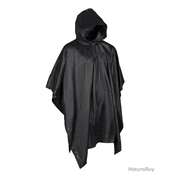 Poncho Mil-Tec en PVC 0,15 mm de 203 x 127 cm et 300 g - Noir