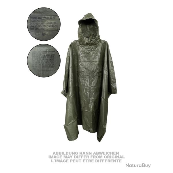 Poncho militaire type US mod�le 1959 en nylon, pi�ce d�j� - Vert olive