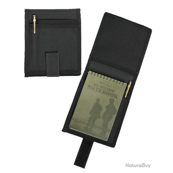 Porte-carnet Mil-Tec en polyester enduit PVC 14 x 16 cm - Noir