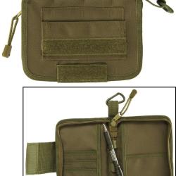 Porte-carnet Mil-Tec en polyester enduit PVC 18,5 x 13 cm - Vert olive