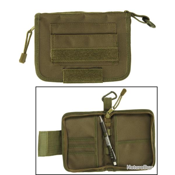Porte-carnet Mil-Tec en polyester enduit PVC 18,5 x 13 cm - Vert olive