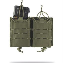 Porte-chargeur double Mil-Tec Open Top Flex pour M4 - Vert olive