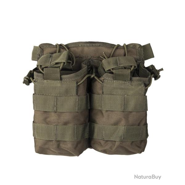 Porte-chargeur double Mil-Tec Open Top pour M4 polyester - Vert olive