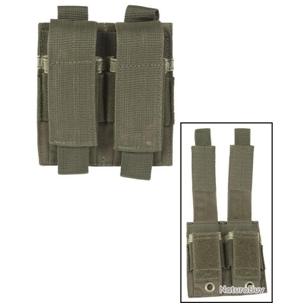 Porte-chargeur double Mil-Tec pour pistolet polyester PVC - Vert olive