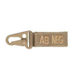 Porte-cl&eacute;s tactiques groupe sanguin AB n&eacute;gatif Mil-Tec - Coyote