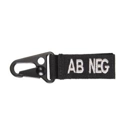 Porte-cl&eacute;s tactiques groupe sanguin AB n&eacute;gatif Mil-Tec - Noir