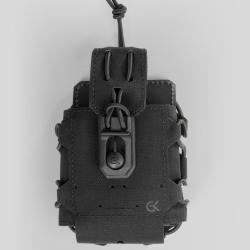 Porte-menottes GK Dutycall &agrave; rabat sur platine MOLLE - Noir