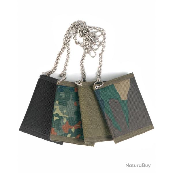 Portefeuille Mil-Tec � cha�ne m�tallique et mousqueton - Vert olive