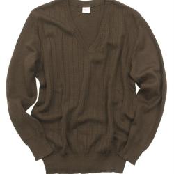Pull &agrave; col V de l'arm&eacute;e tch&egrave;que mod&egrave;le M85, stock ancien - Vert olive