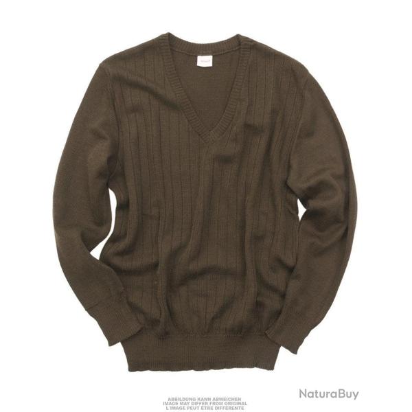 Pull � col V de l'arm�e tch�que mod�le M85, stock ancien - Vert olive