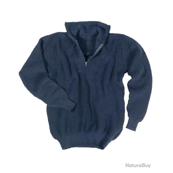 Pull Troyer Mil-Tec en polyacrylique 750 g/m� col � glissi�re - Bleu marine / 56