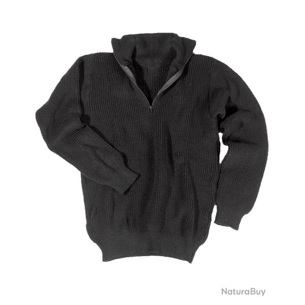 Pull Troyer Mil-Tec en polyacrylique 750 g/m� col � glissi�re - Noir / 56