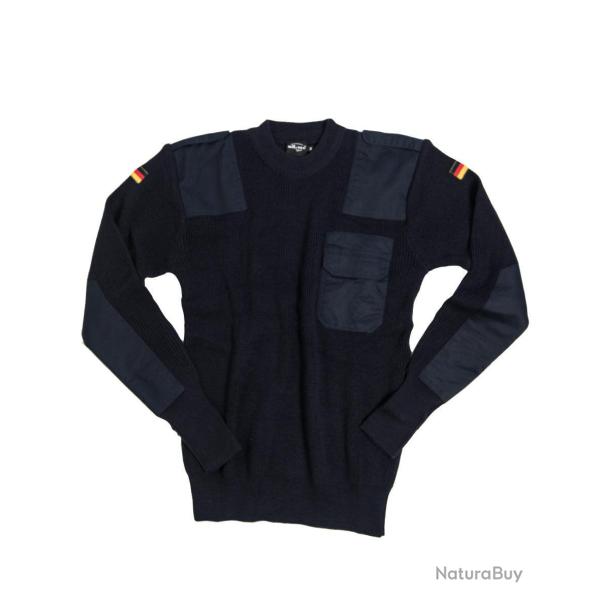 Pull type Bundeswehr Mil-Tec en laine 80 % coudes renforc�s - Bleu marine / 54