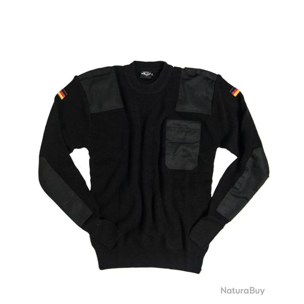 Pull type Bundeswehr Mil-Tec en laine 80 % coudes renforc�s - Noir / 60