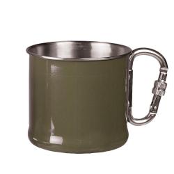 Quart de campagne Mil-Tec en acier inoxydable 500 ml avec anse - Noir