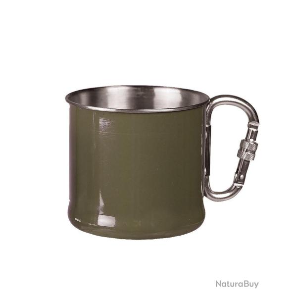 Quart de campagne Mil-Tec en acier inoxydable 500 ml avec anse - Noir