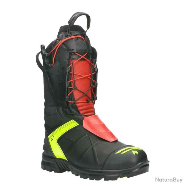 Rangers pompiers Haix FIRE HERO 3.1 anti-coupure classe - Noir / Rouge / Jaune / 38 EU / 5 UK