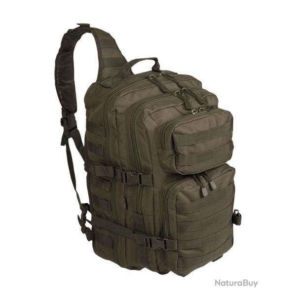 Sac � dos d'assaut mono-bretelle Mil-Tec 25 litres polyester - Vert olive / 25L
