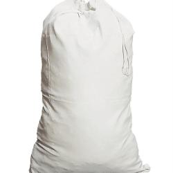 Sac &agrave; linge de la Bundeswehr en coton 75 x 48 cm d'occasion, lot de 20 - Blanc