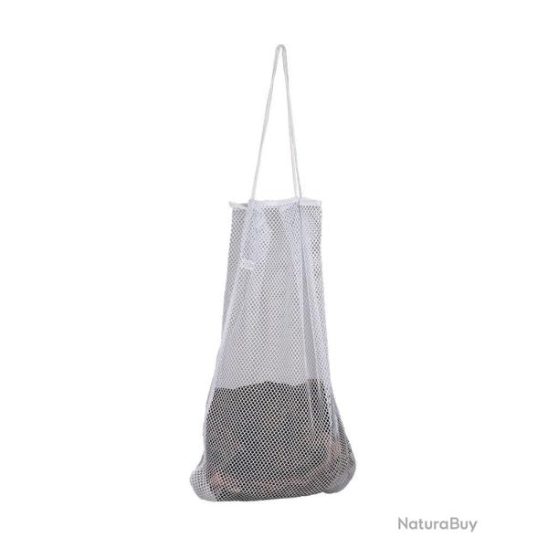 Sac � linge Mil-Tec en filet polyester 50 � 75 cm avec cordon - Blanc
