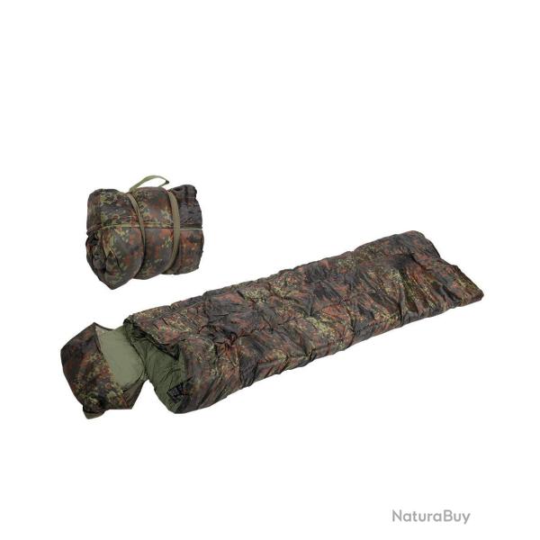 Sac de couchage Mil-Tec Pilot 185 x 75 cm doublure coton - Flecktarn