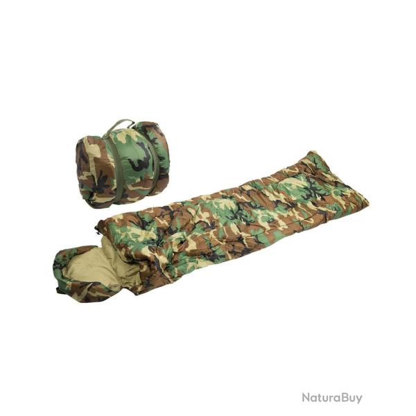 Sac de couchage Mil-Tec Pilot 185 x 75 cm doublure coton - Woodland