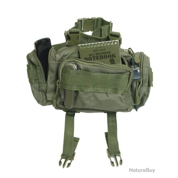 Sacoche de ceinture modulaire Mil-Tec en polyester 600D enduit - Vert olive