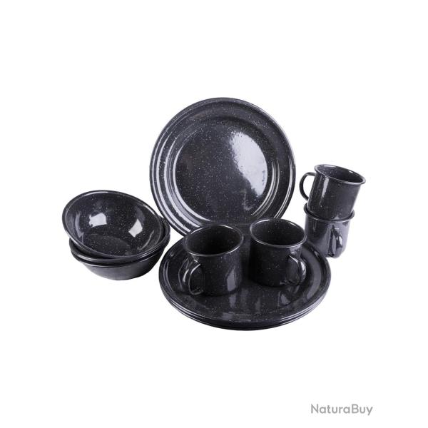 Service de table �maill� Mil-Tec 12 pi�ces - Noir