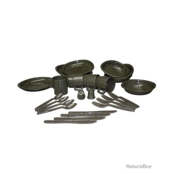 Set de table et couverts Mil-Tec 26 pi�ces en polypropyl�ne - Vert olive