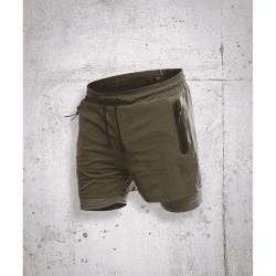 Short de sport Sprint 2-en-1 GK Undercover cuissard int&eacute;gr&eacute; - Kaki / 3XL