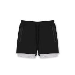 Short de sport Sprint 2-en-1 GK Undercover cuissard int&eacute;gr&eacute; - Noir / 4XL