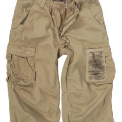 Short Mil-Tec Air Combat coupe 3/4 en coton pr&eacute;lav&eacute; - Beige / XS
