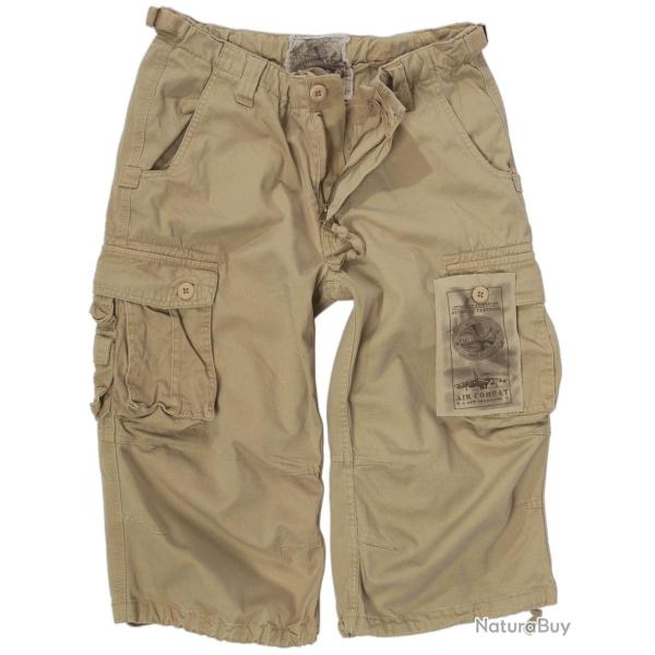 Short Mil-Tec Air Combat coupe 3/4 en coton pr�lav� - Beige / XS